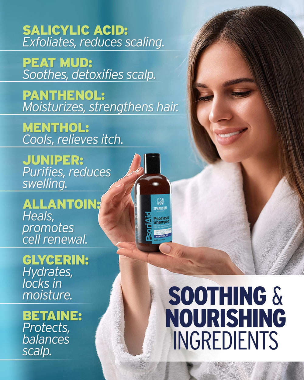 Sphagnum Botanicals peat mud infusion visible on label for soothing balance