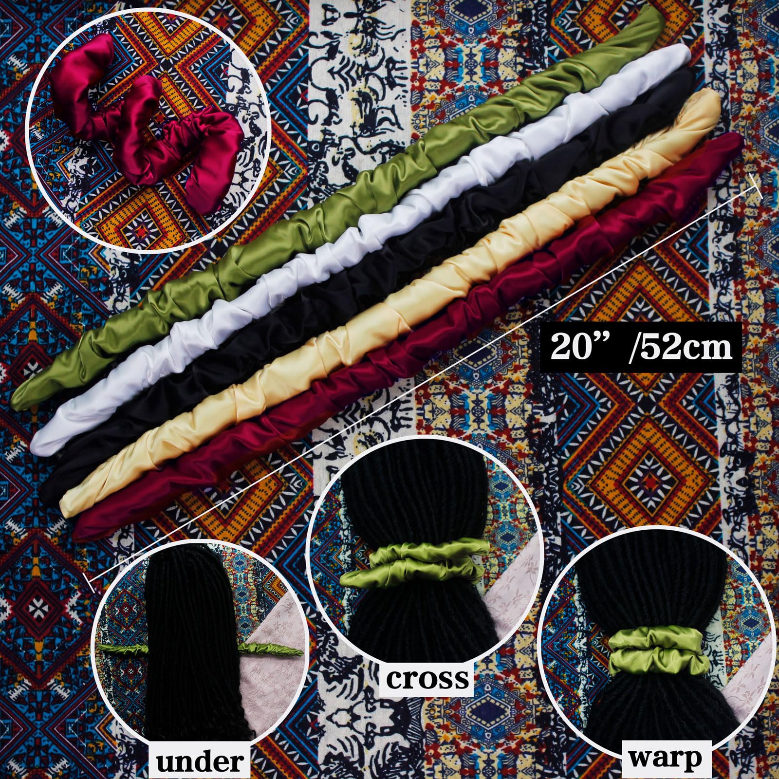 Spiral Lock Hair Tie extralarge on braids and curls, ideal for daily wear.