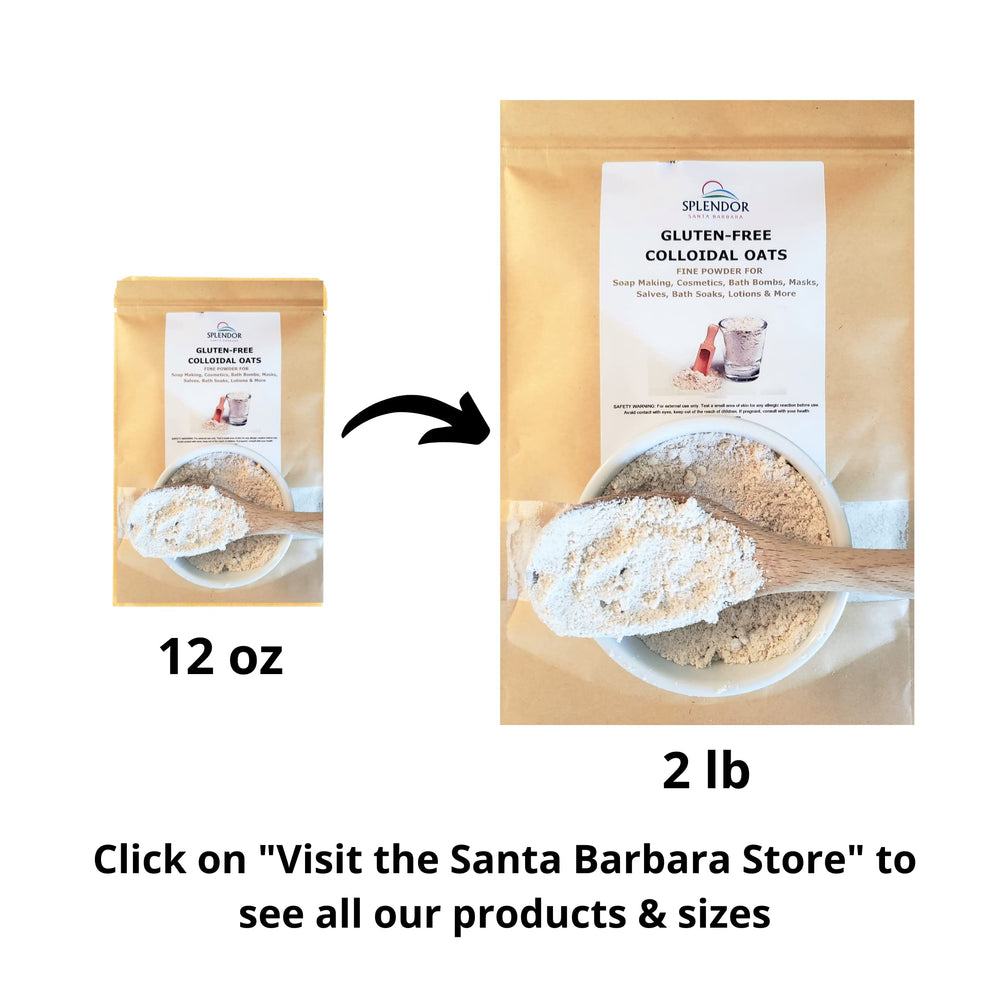 Splendor Santa Barbara colloidal oatmeal pour, ready to blend into soaps and bath products.