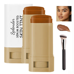 Splendor Serum Boosted Skin Tint Balm compact with sleek packaging for quick, natural coverage.