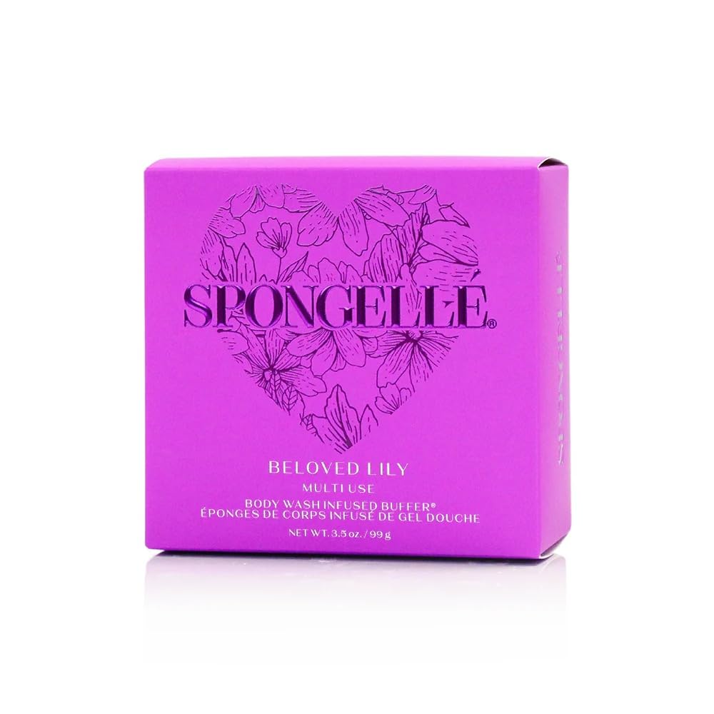 Spongellé Lily Heart Buffer hand cream provides hydration after cleansing.