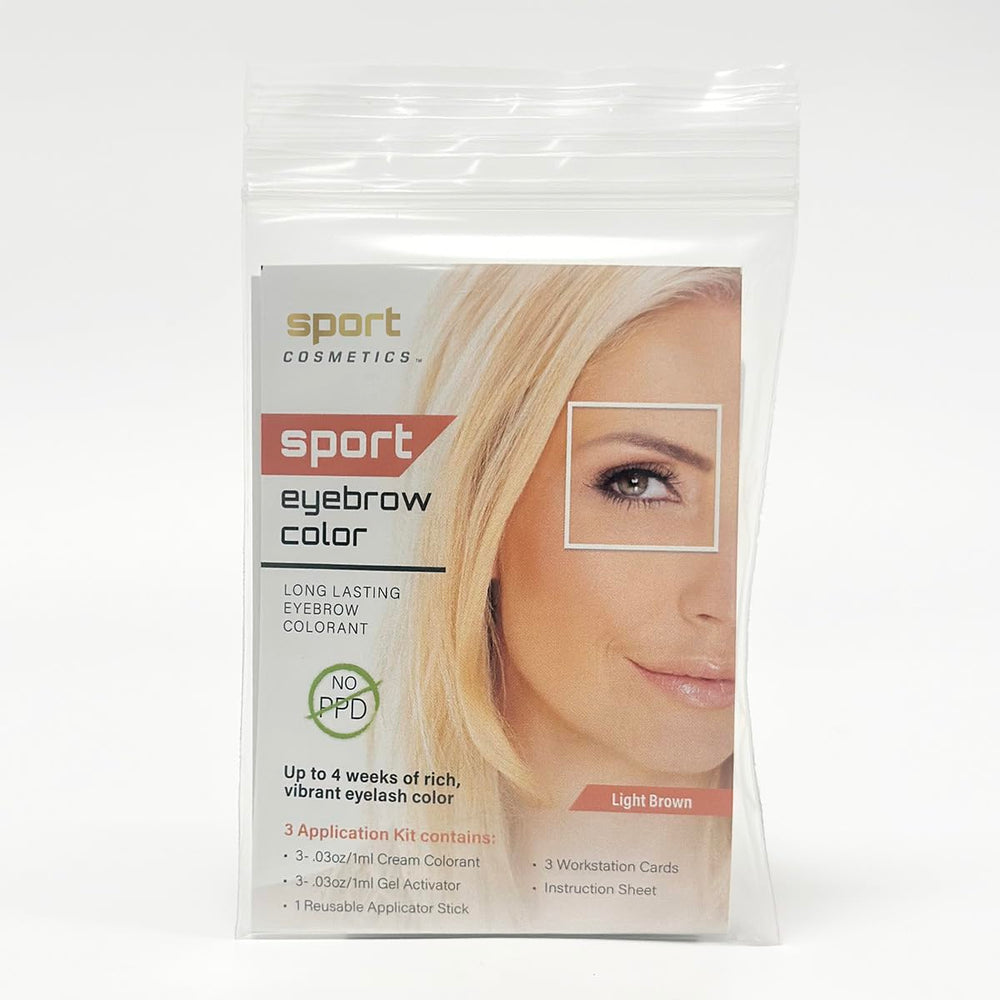 Sport Cosmetics eyebrow color light brown long-lasting color for daily wear.