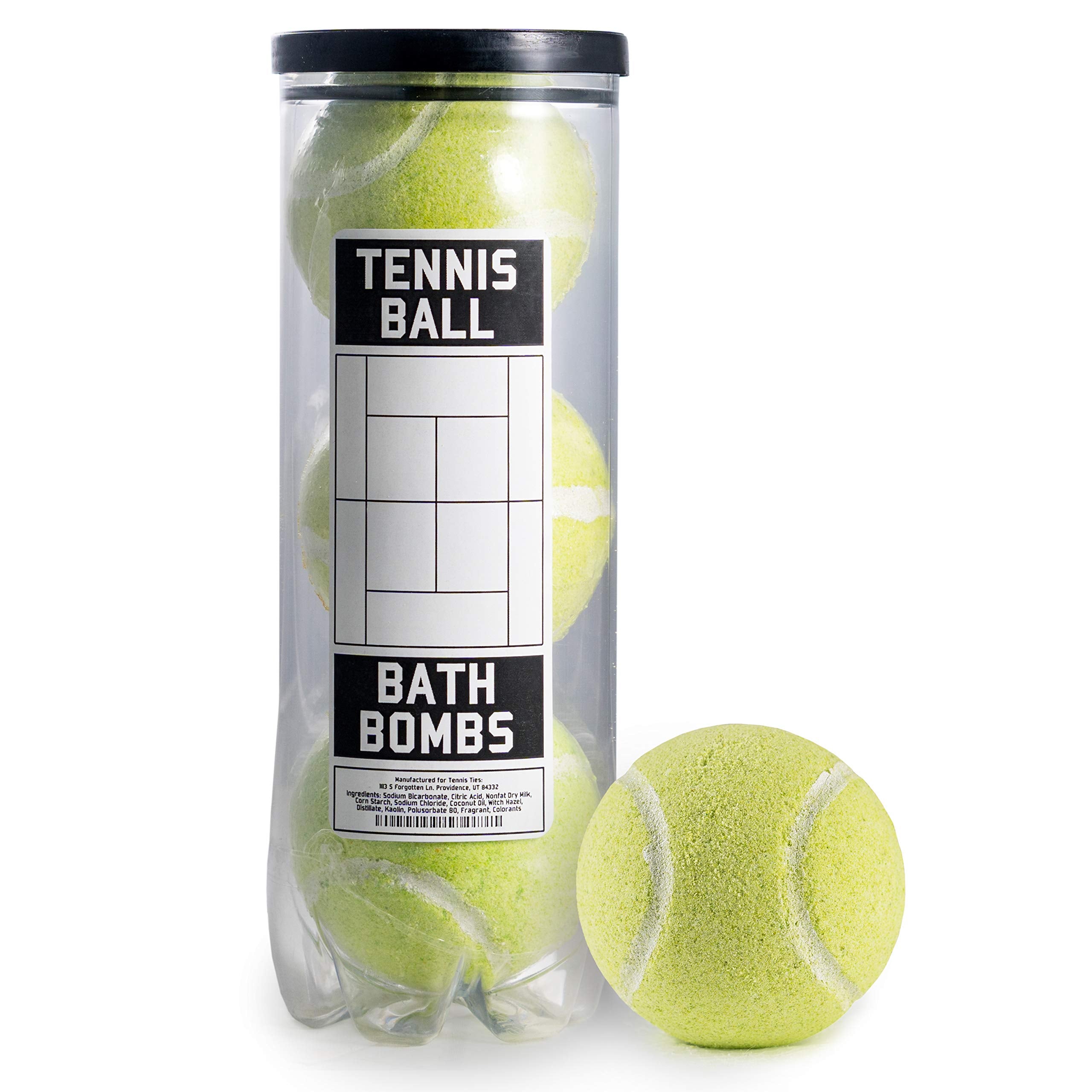 Sportigift tennis ball bath bomb, unboxed, ideal for post-practice relaxation.