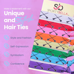 SportyBella lacrosse ball design hair ties for active wear