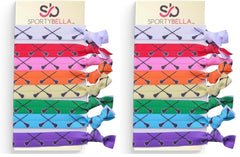 SportyBella lacrosse hair ties in rainbow colors for crease-free ponytails