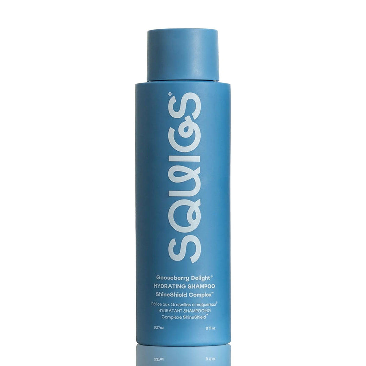 Squigs Gooseberry Delight Shampoo bottle front view for gentle cleansing.