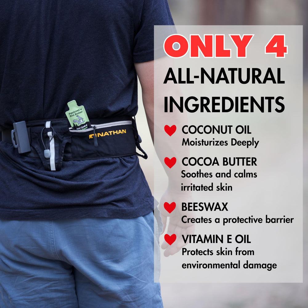 Squirrel's Nut Butter 9ml single-use packet ideal for quick reapplication on the move.