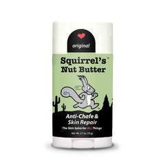 Squirrel's Nut Butter Anti Chafe Stick on pack straps reduces friction during hikes