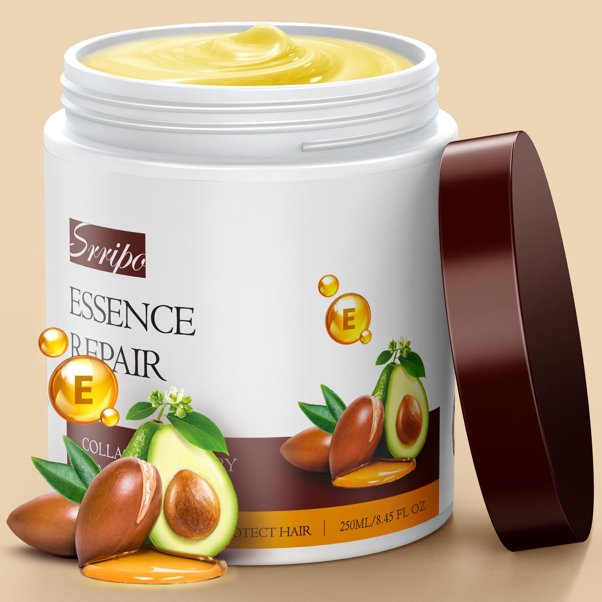 Srripo collagen hair mask pack front signaling premium deep conditioning.