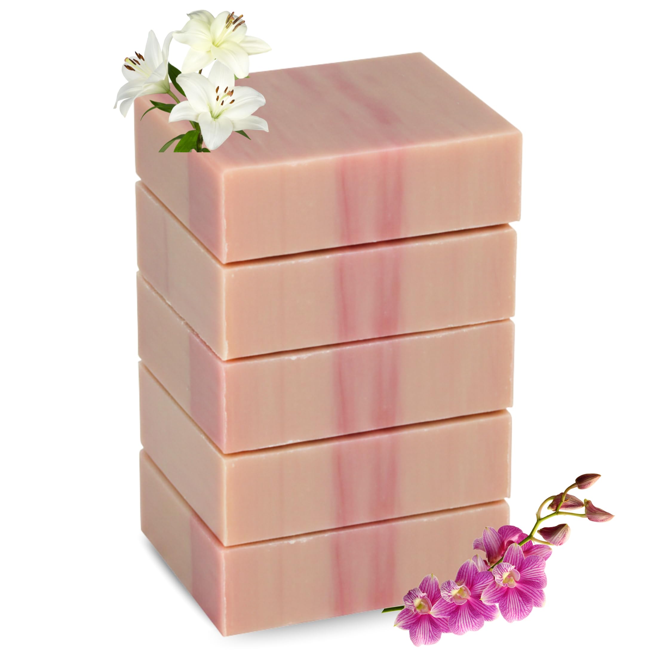 SSA White Orchid & Lily natural soap bar unwrapped showcases calming fragrance for daily cleansing