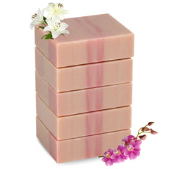 SSA White Orchid & Lily natural soap bar unwrapped showcases calming fragrance for daily cleansing