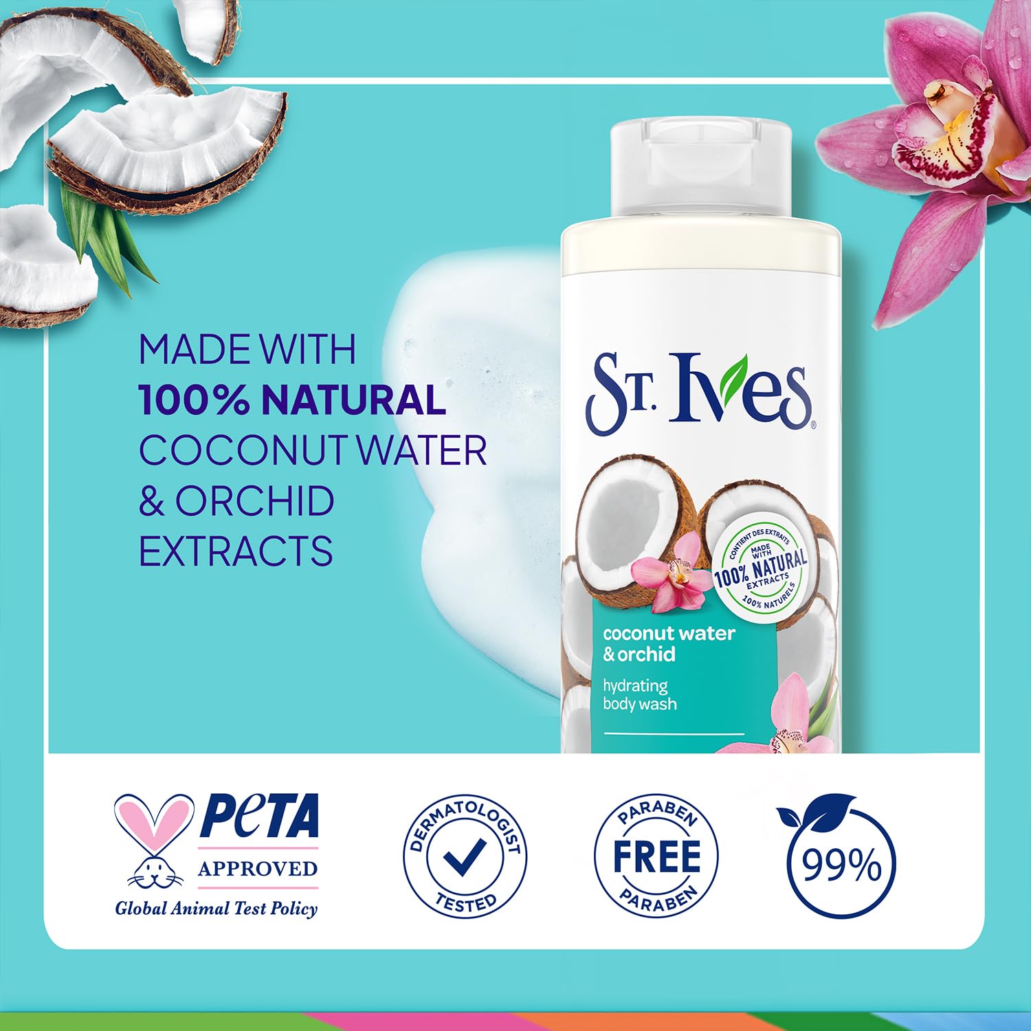 St. Ives bottle with recycled plastic label—eco-friendly packaging