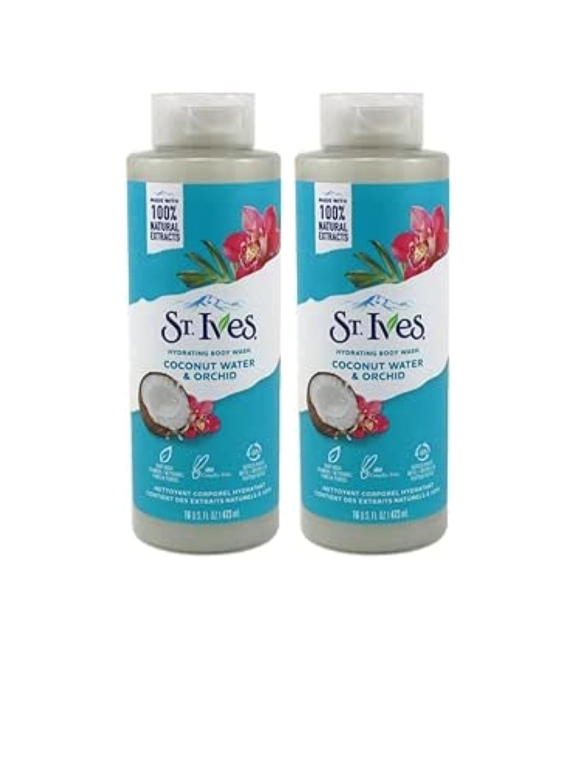 St. Ives coconut bath wash bottle with a hydrating formula for soft skin