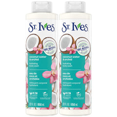 St. Ives coconut water orchid bottle—hydrating shower gel in 2-pack for daily use