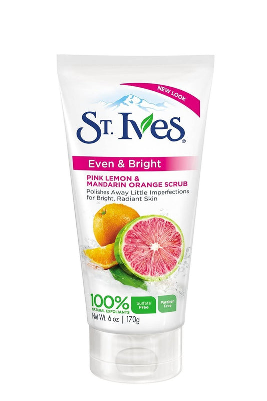 St. Ives Even & Bright scrub texture closeup for gentle exfoliation.