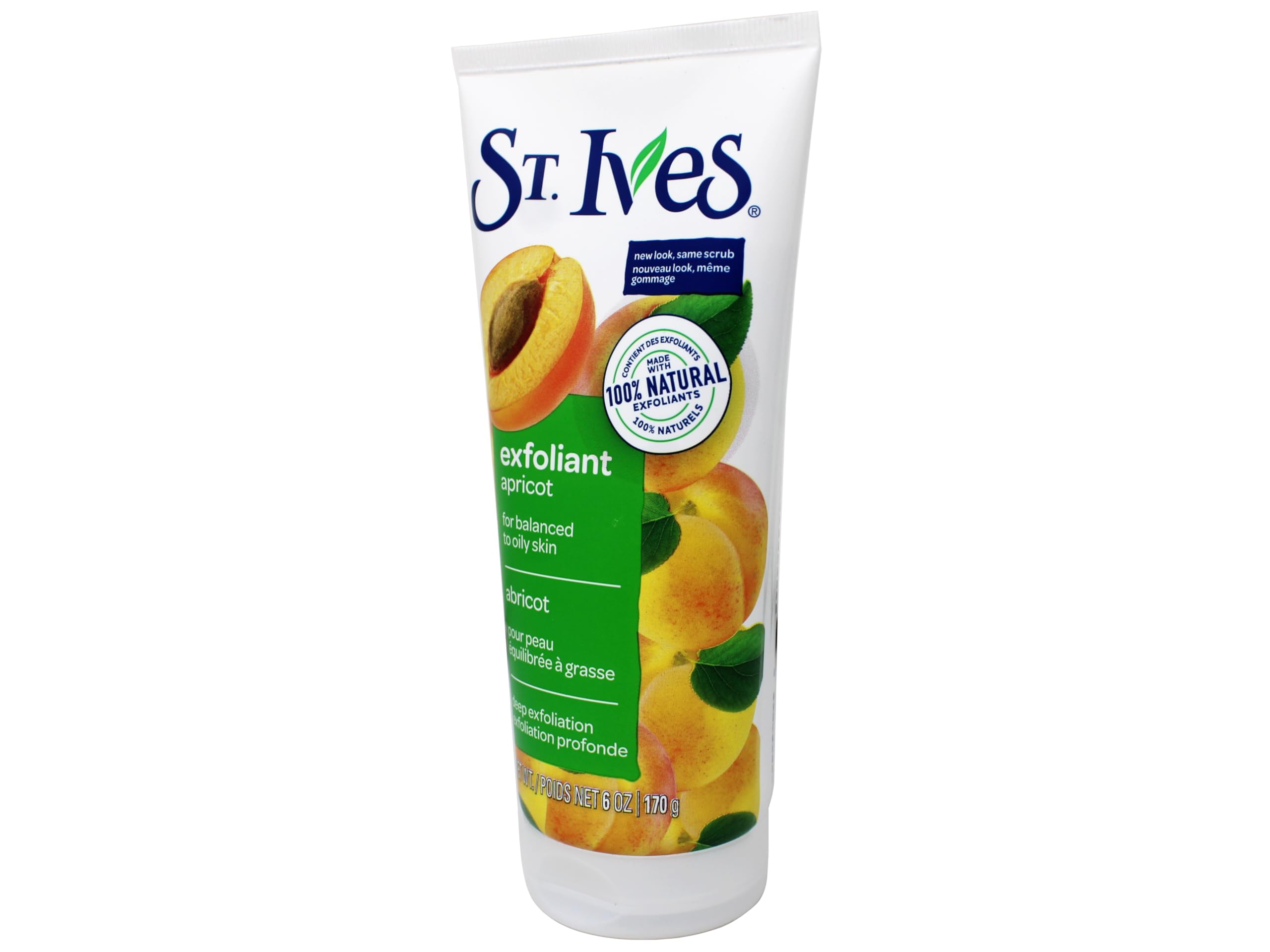 St. Ives scrub hand application demonstrates quick, refreshing facial exfoliation