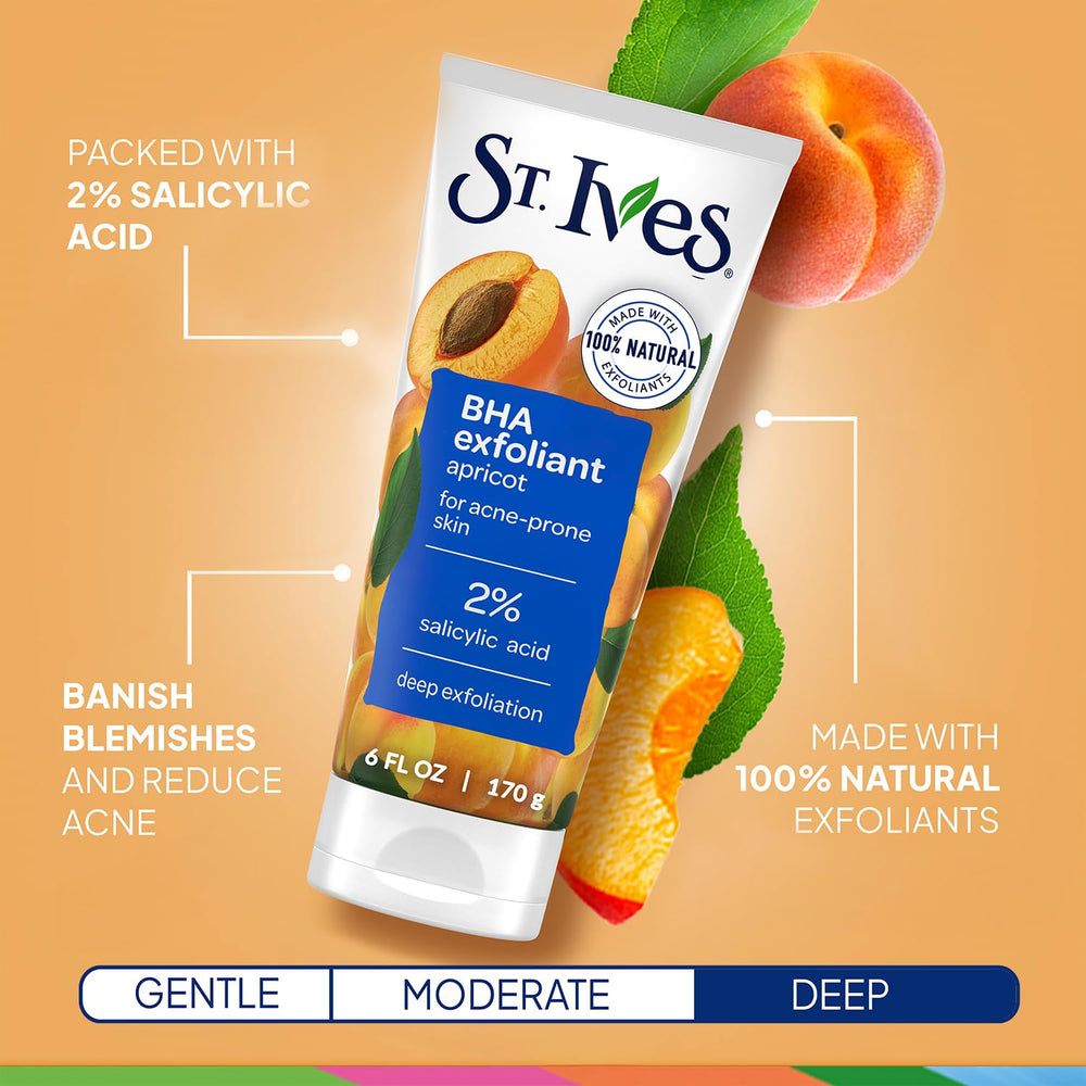 Green Tea & Bamboo Scrub close-up notes 1 percent salicylic acid for clearer pores.