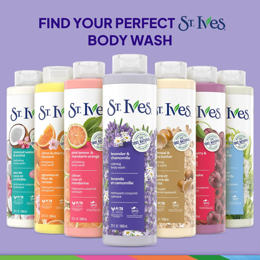 St. Ives Lavender Chamomile eco packaging with recycled bottles.