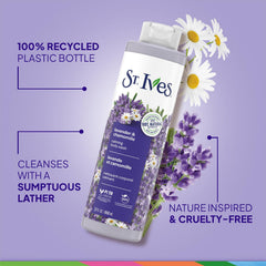 St. Ives Lavender Chamomile product packaging highlights eco-friendly design.