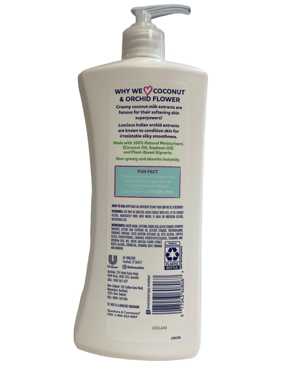 St. Ives naturally indulgent lotion bottle shows quick absorption for non-greasy hydration.