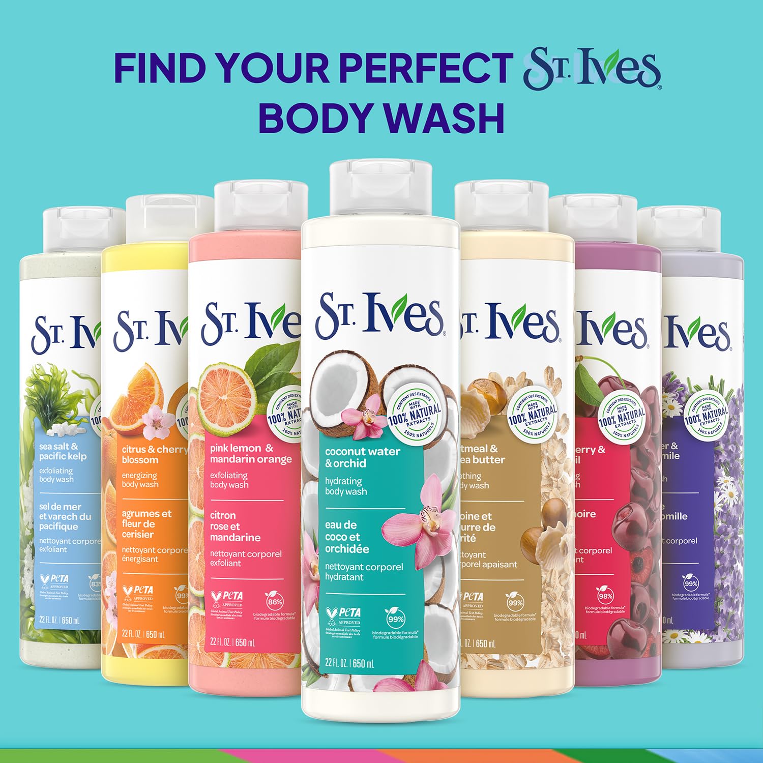 St. Ives shower scene with droplets—refreshing morning cleanse
