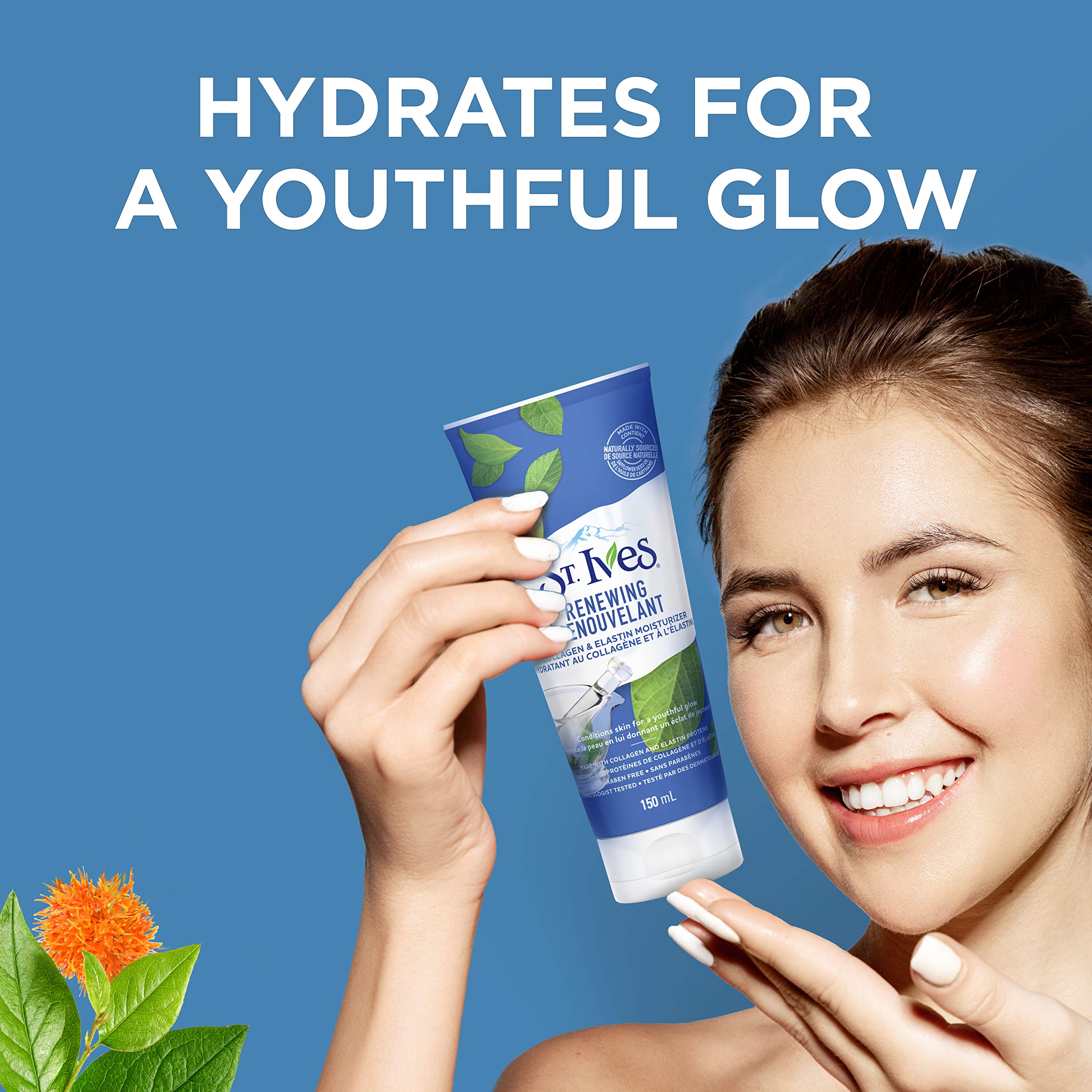 Non-comedogenic symbol indicating pores-friendly hydration by St. Ives.