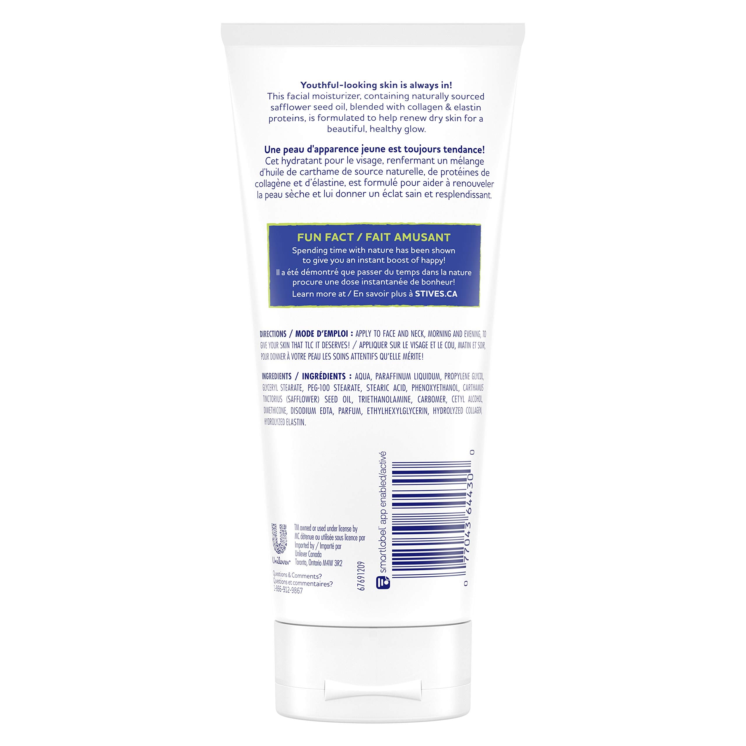 Texture closeup of St. Ives Timeless Skin Lotion for quick absorption.