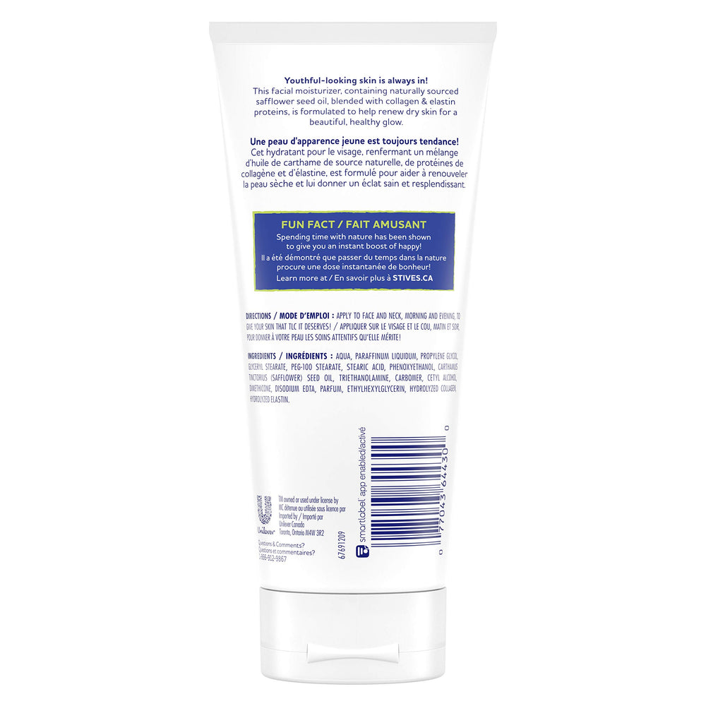 Texture closeup of St. Ives Timeless Skin Lotion for quick absorption.