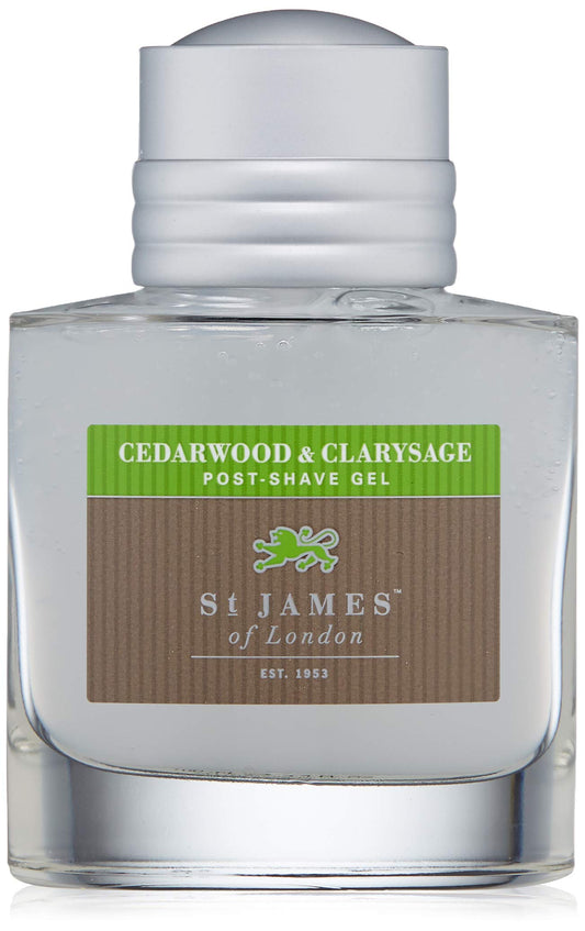 St James of London Cedarwood and Clarysage gel bottle with premium packaging.