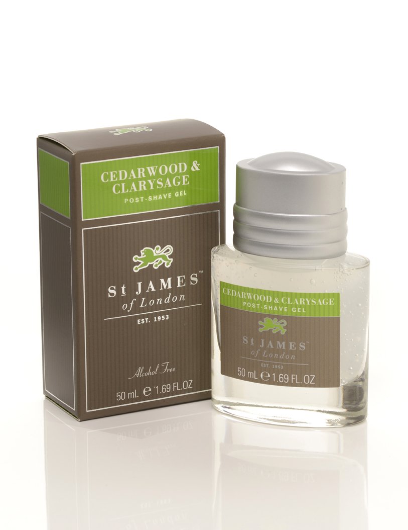 St James of London glass bottle highlights alcohol-free formula.