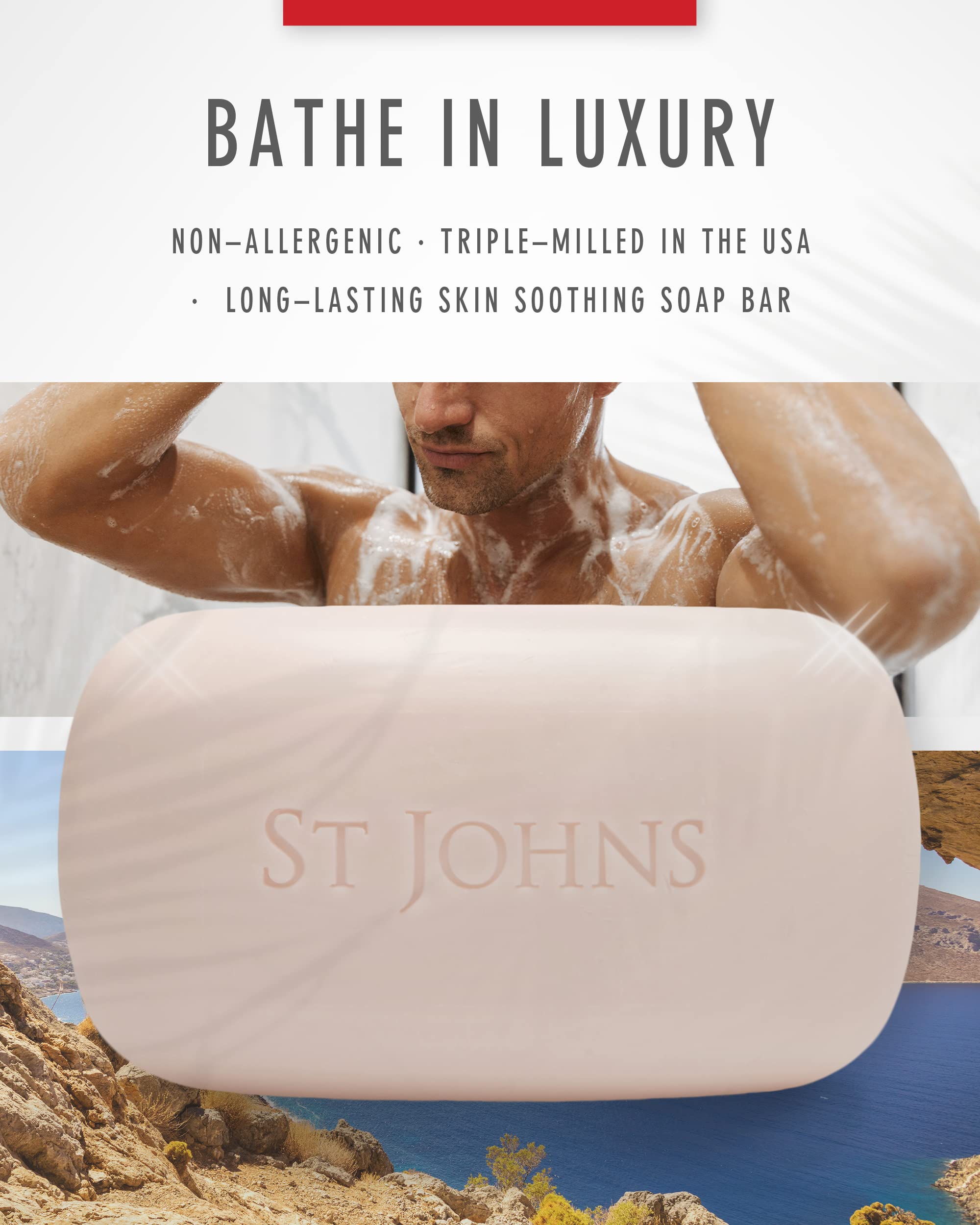 St. John No. 77 bar in hand with rich foam for daily wash