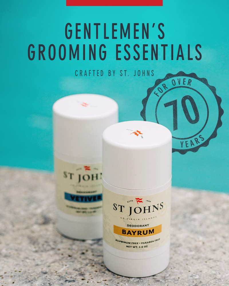 St. Johns Bay Rum deodorant stick ready for daily use.
