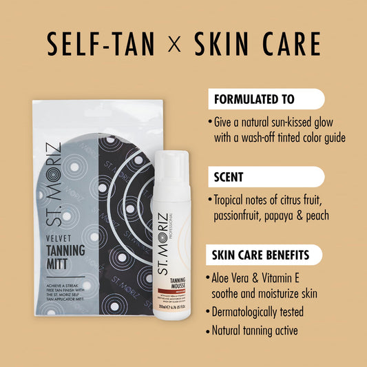 ST. MORIZ Velvet Tanning Mitt for smooth, streak-free results