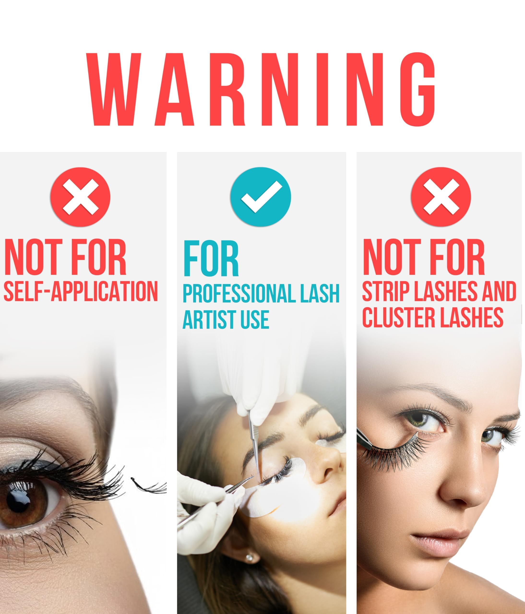 STACY LASH Sensitive glue bottle demonstrating five-to-six-second drying time.