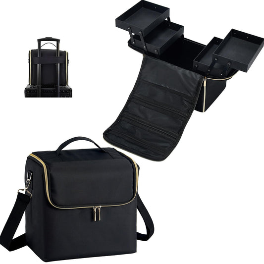 Stagiant extra-large makeup case with open top view showing organized cosmetics storage.