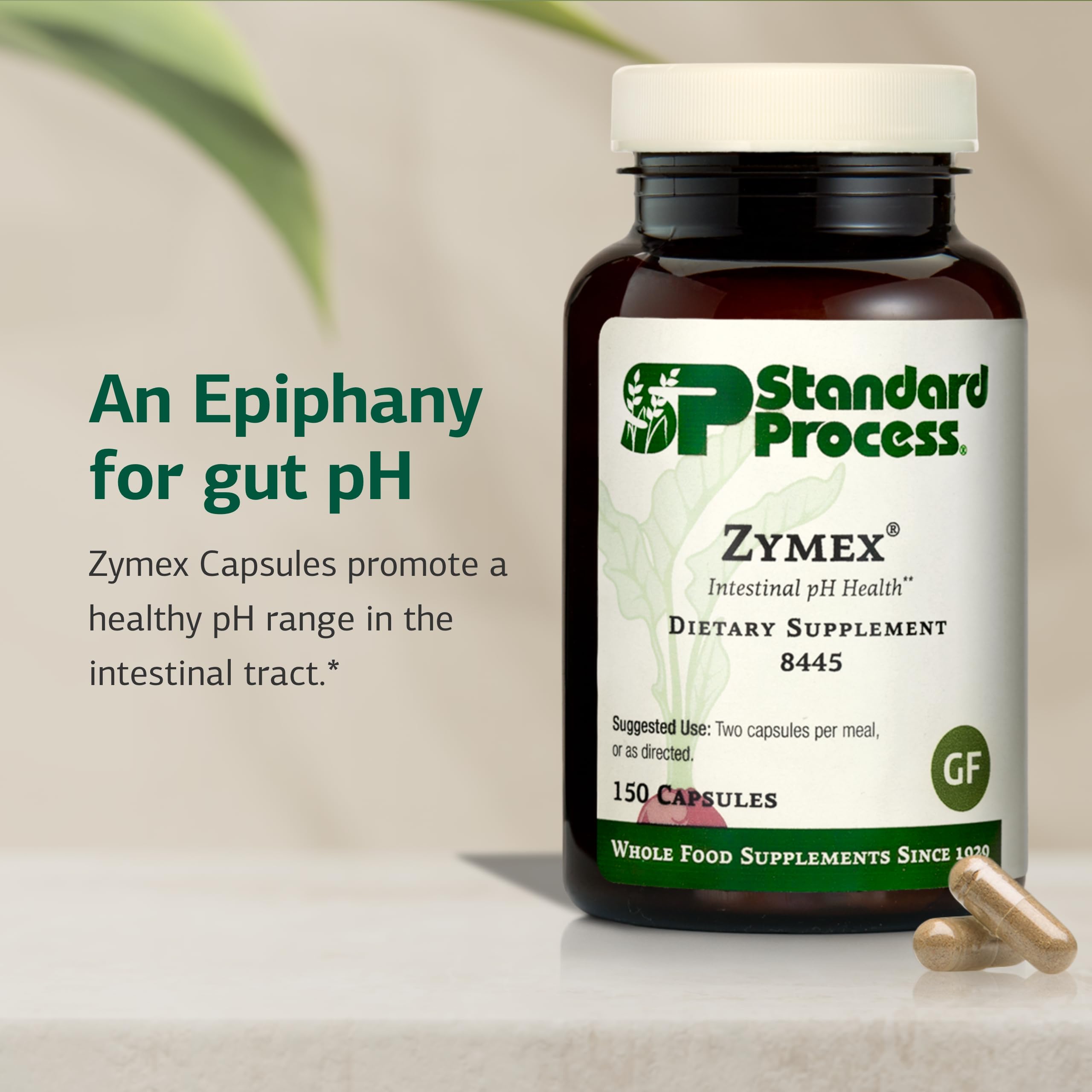 Zymex capsules pour shot suggesting daily digestive routine.