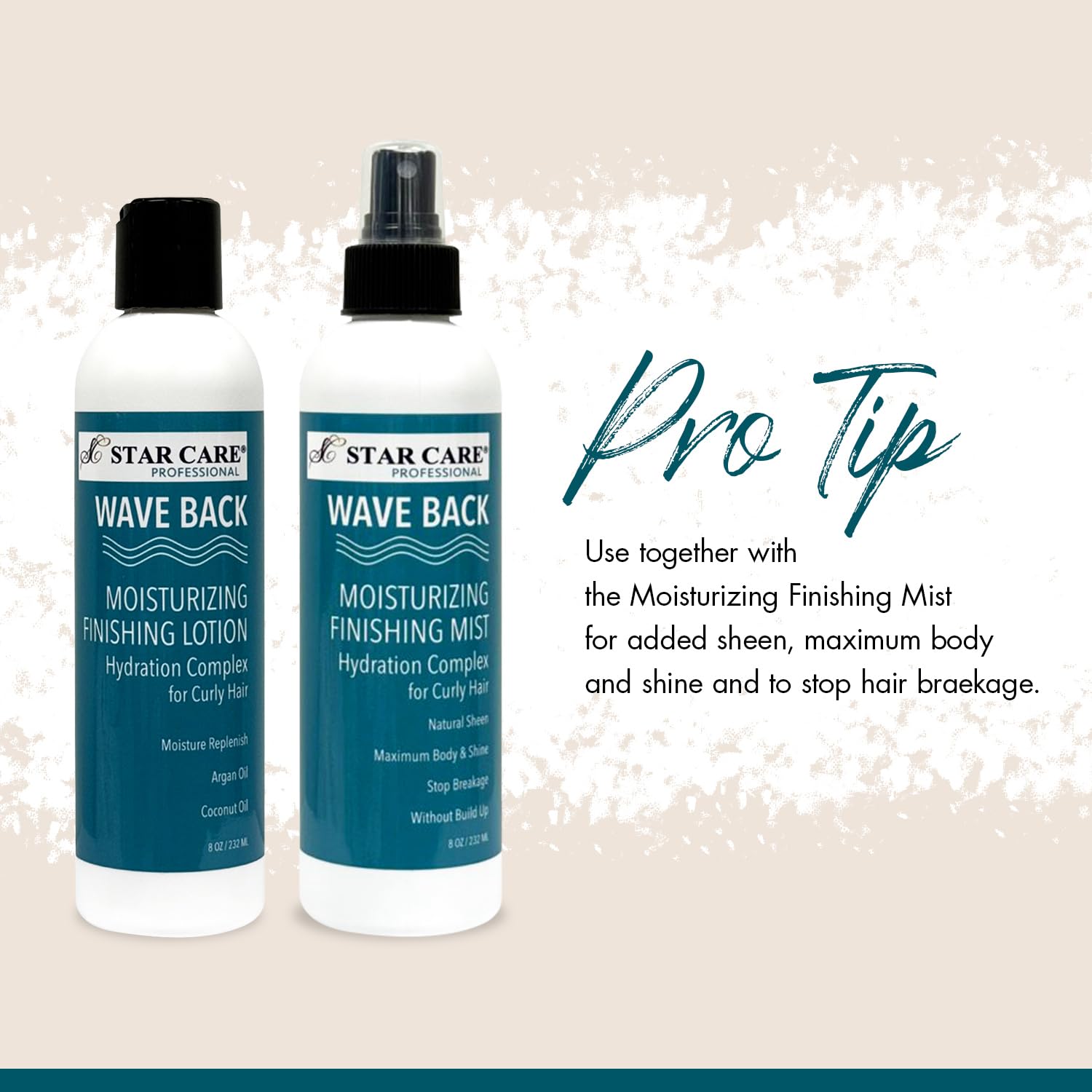 Close-up of Star Care Wave Back Curl Lotion texture revealing lightweight hydration.