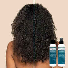 Star Care Wave Back Curl Mist nozzle releasing a fine mist for styling.