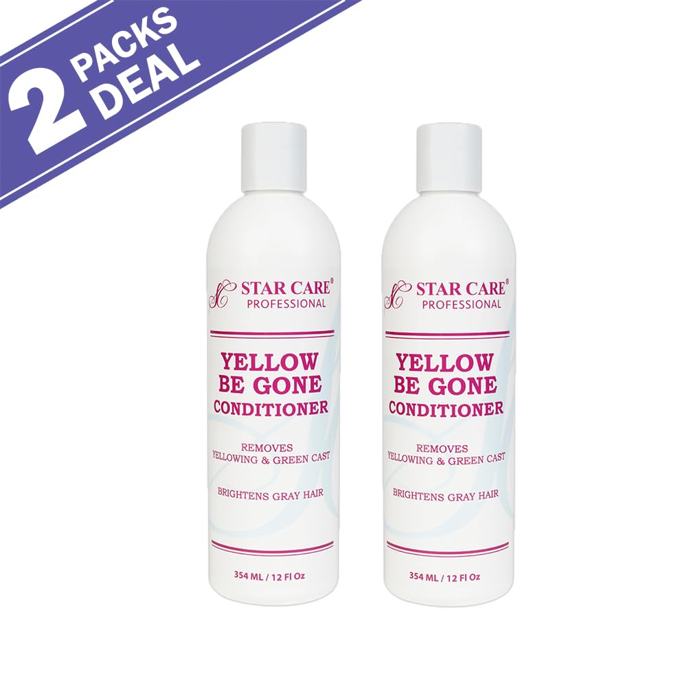 STAR CARE Yellow Be Gone bathroom scene—neutralizes brass on blonde highlights.