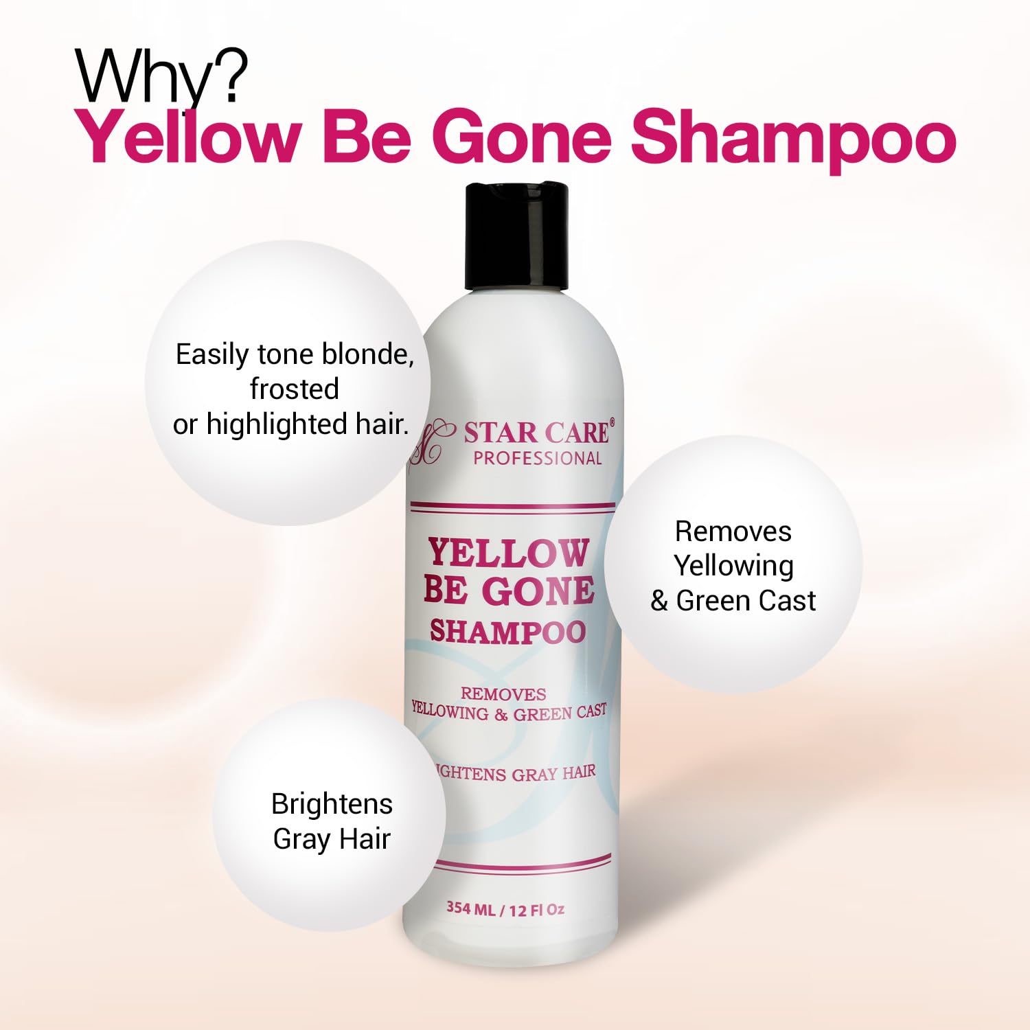 STAR CARE Yellow Be Gone Shampoo applying to hair during a routine treatment