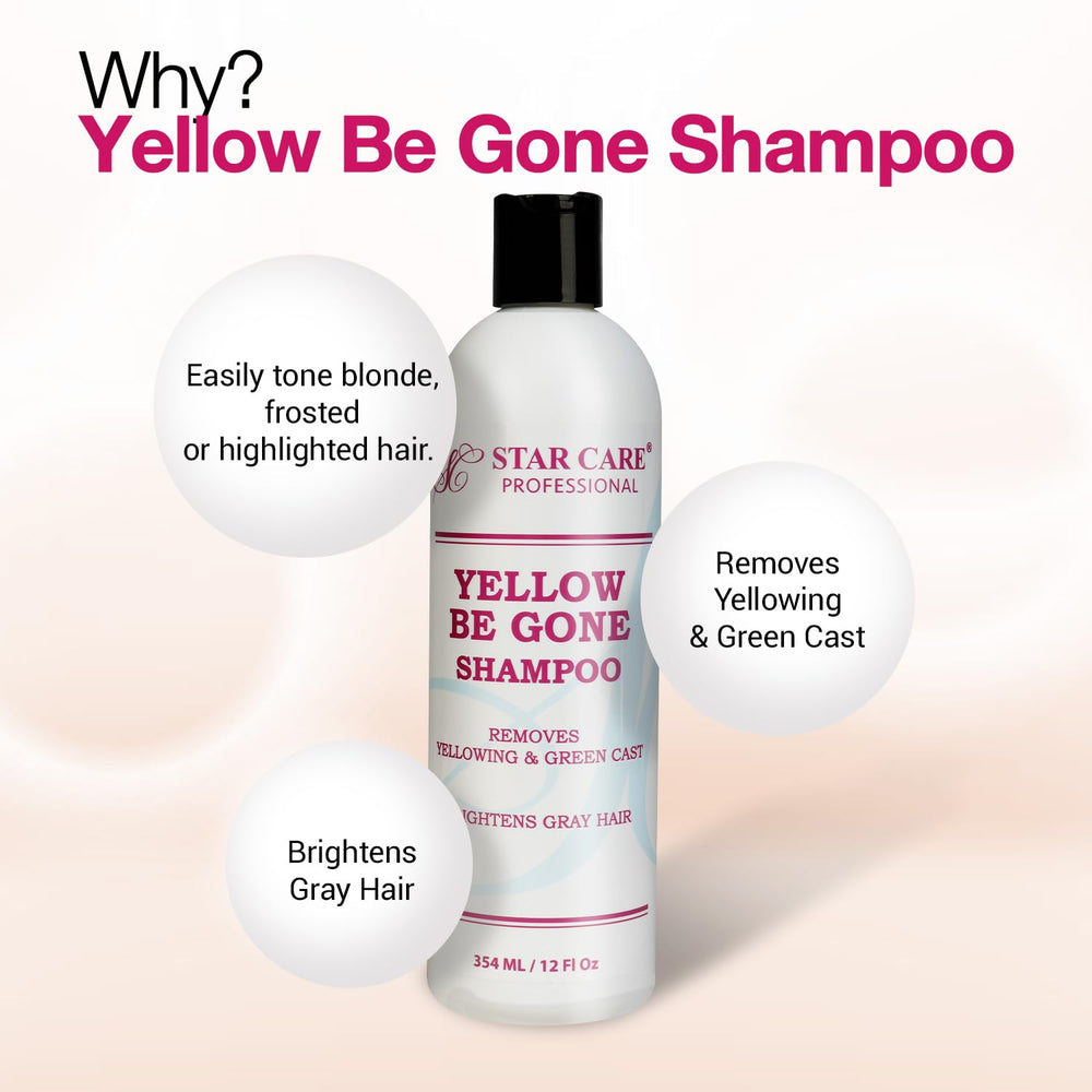 STAR CARE Yellow Be Gone Shampoo applying to hair during a routine treatment