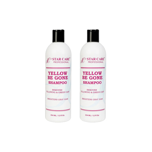STAR CARE Yellow Be Gone Shampoo bottle front showing cool toned neutralization for blonde and gray hair