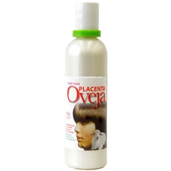 Star Dominican hair sheep placenta bottle pour illustrating premium conditioning for softness and shine