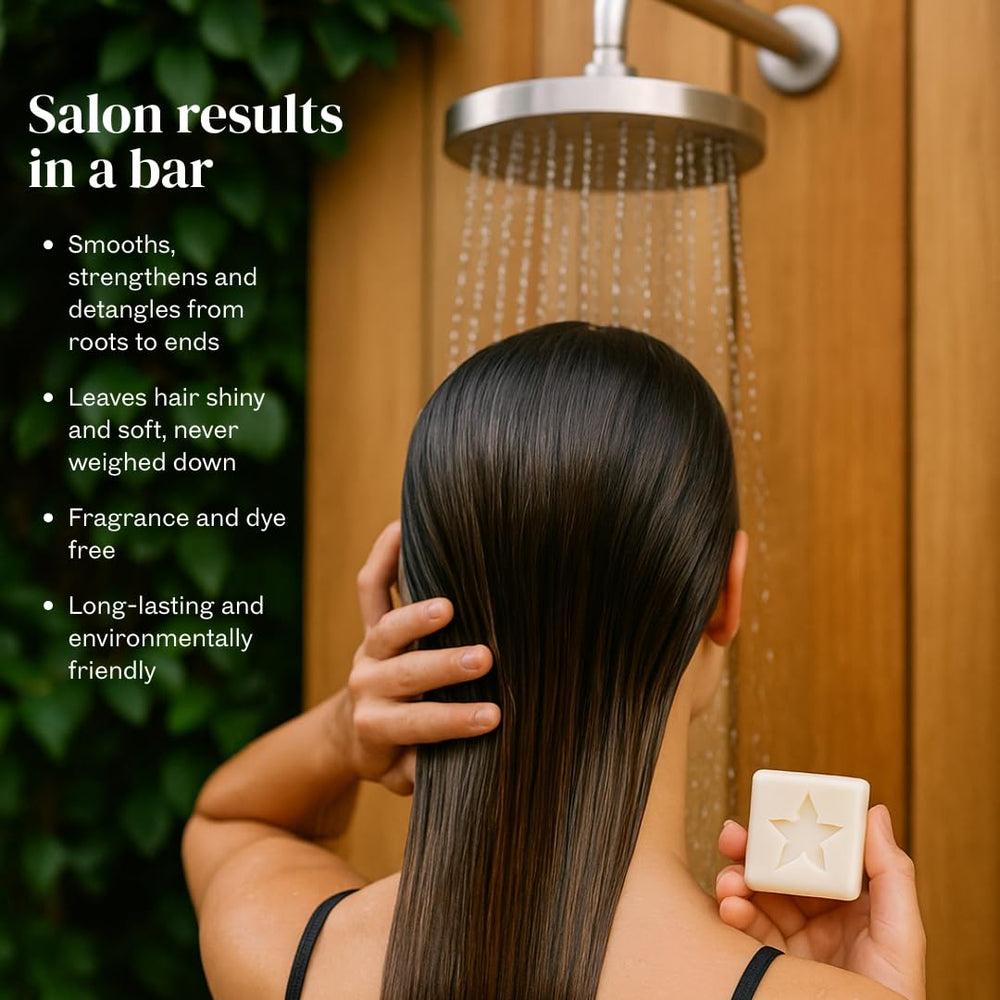 StarBars UNSCENTED conditioner bar after-use shine and smoothness