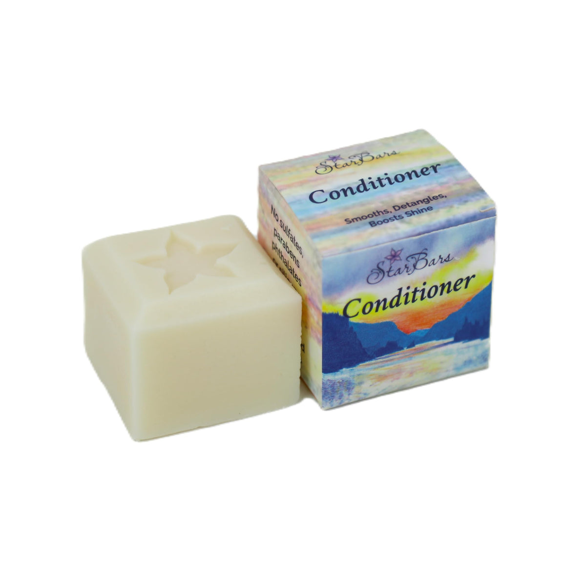 StarBars UNSCENTED conditioner bar front view for travel-friendly routine