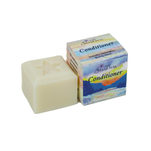 StarBars UNSCENTED conditioner bar front view for travel-friendly routine