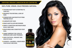 StarDunes Jamaican Black Castor Oil label closeup highlights cold-pressed purity
