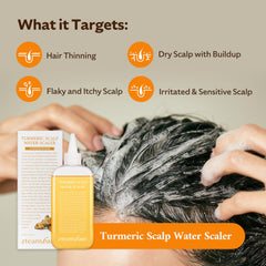 STEAMBASE Turmeric root detox showcases earthy extracts for a refreshed scalp.