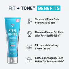 Close-up of SteelFit Firming Lotion texture during application