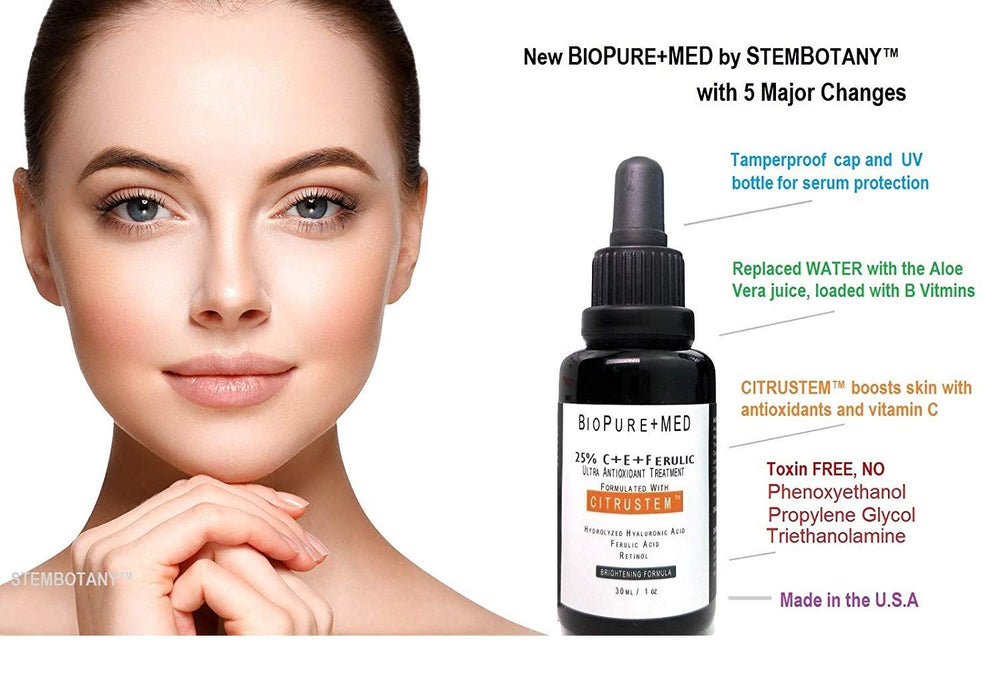 STEMBOTANY BioPureMED orange stem cell extract label emphasizes botanical support